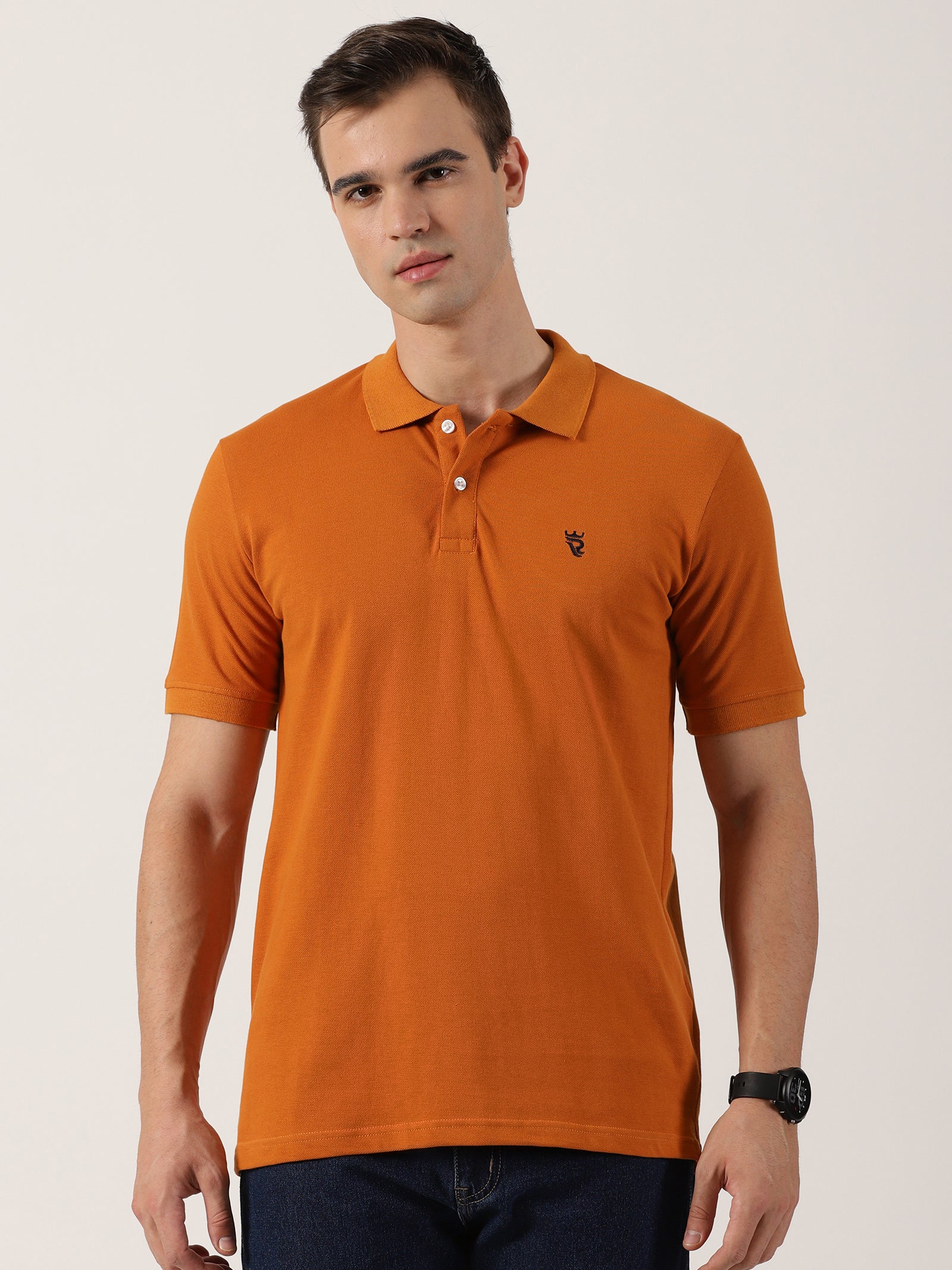 Men’s Premium Rust Orange Polo T-Shirt