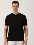 Men’s Premium Black Mandarin Collar T-Shirt