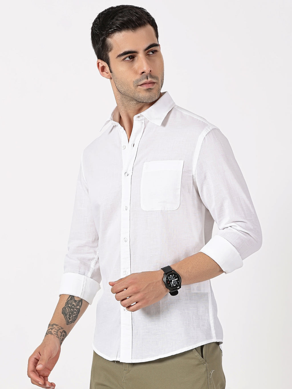 Pure White Linen Shirt