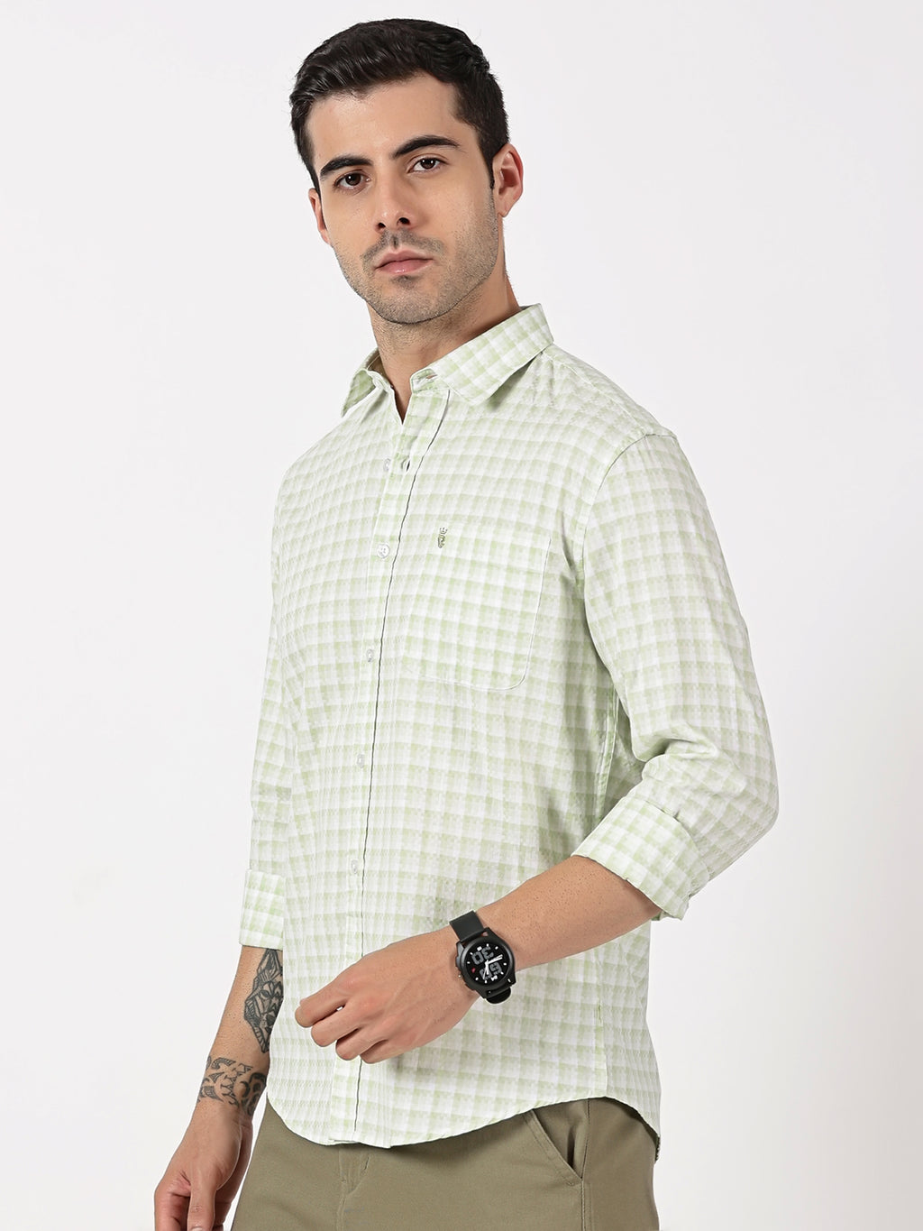 Dobby Extra Fine Checks Cotton Shirt