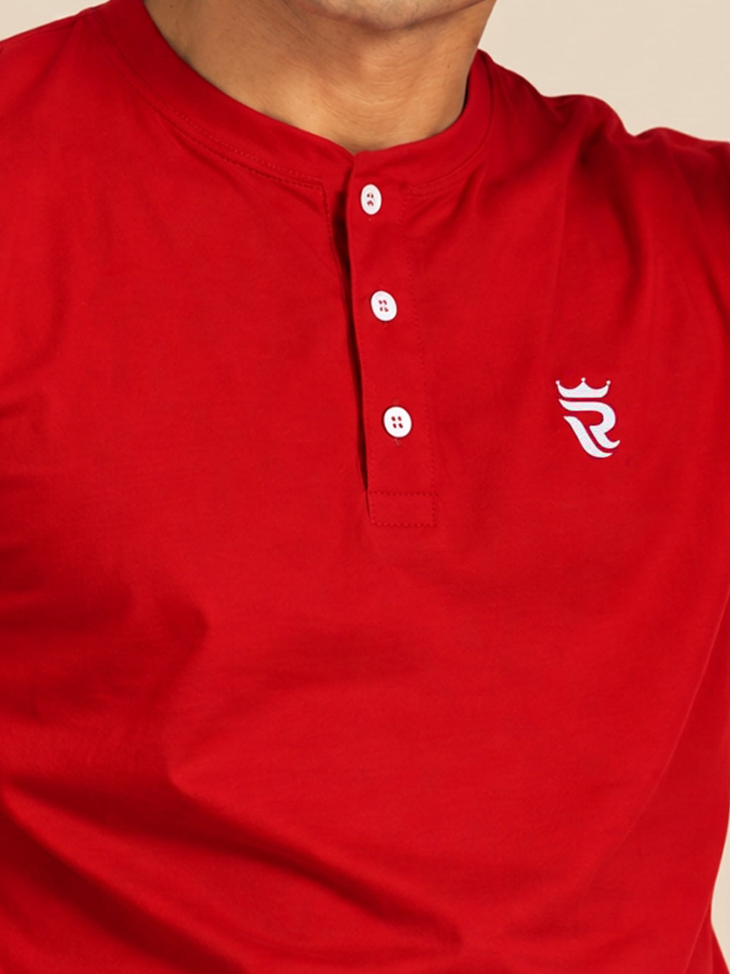 Royal Red Henley Full Sleeve T Shirt