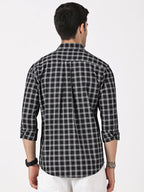 Extra Fine Black & White Check Giza Twill Cotton Shirt