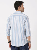 Sky Blue Striped Oxford Cotton Shirt