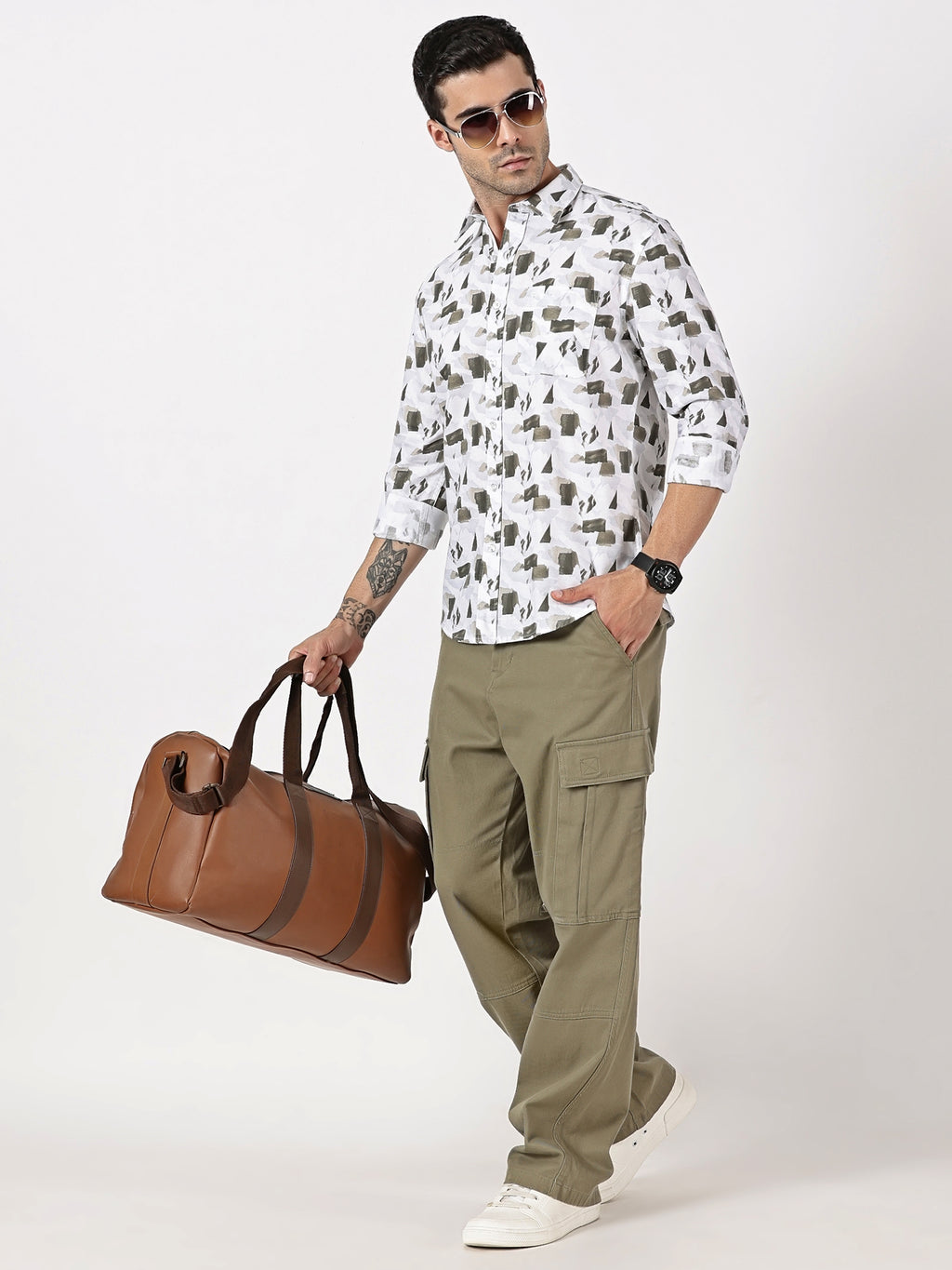 Oxford Printed Cotton Shirt