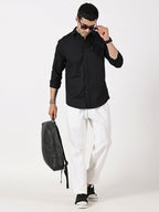 Black Dobby Cotton Shirt