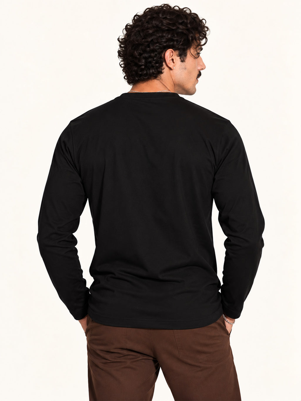 Royal Black Henley Full Sleeve T Shirt