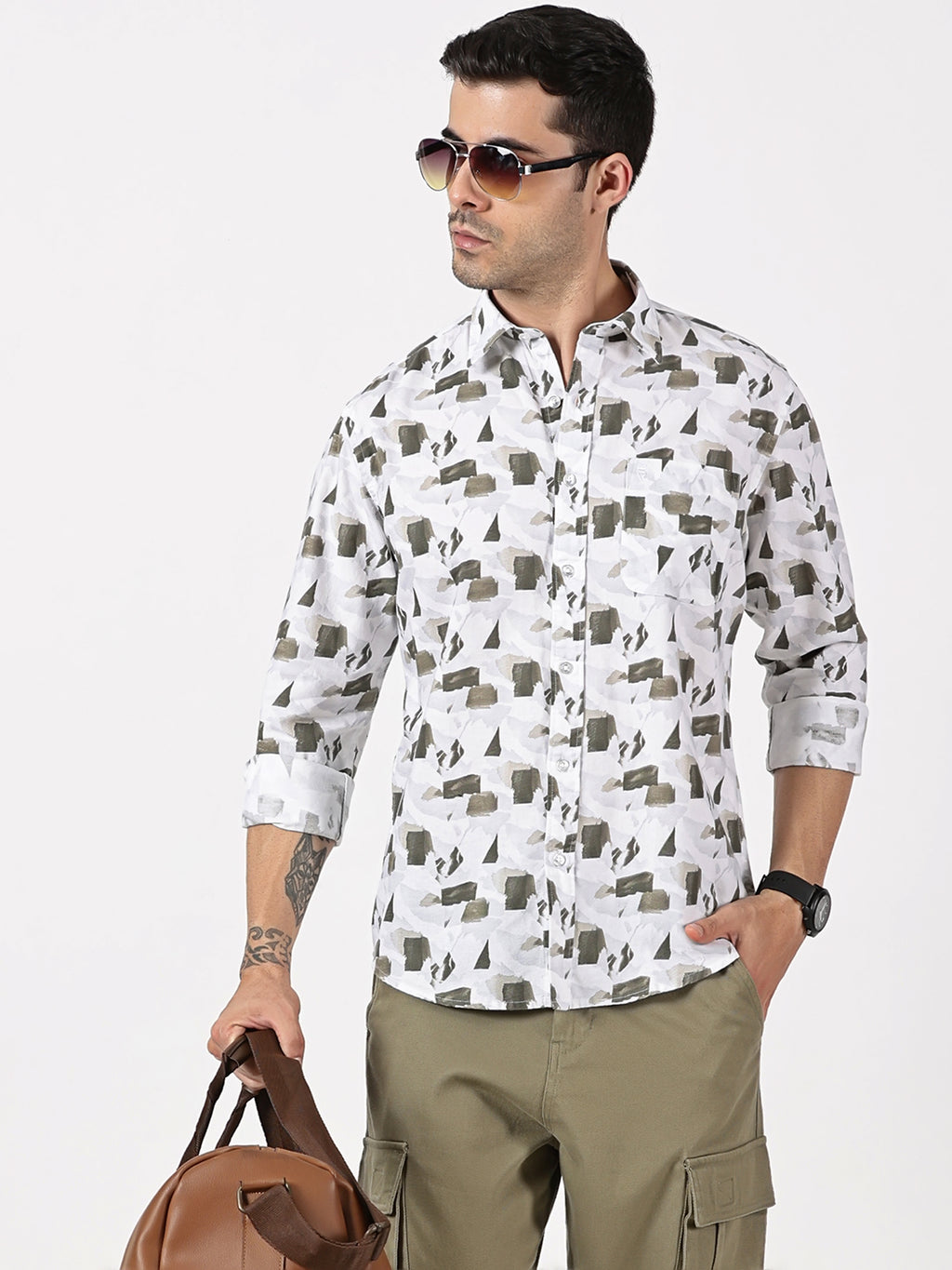 Oxford Printed Cotton Shirt