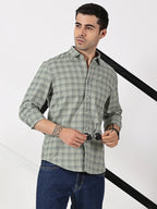 Grey & Black Check Oxford Cotton Shirt