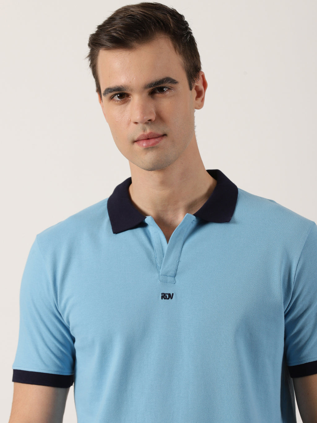 Men’s Premium Sky Blue Contrast Collar Polo T-Shirt