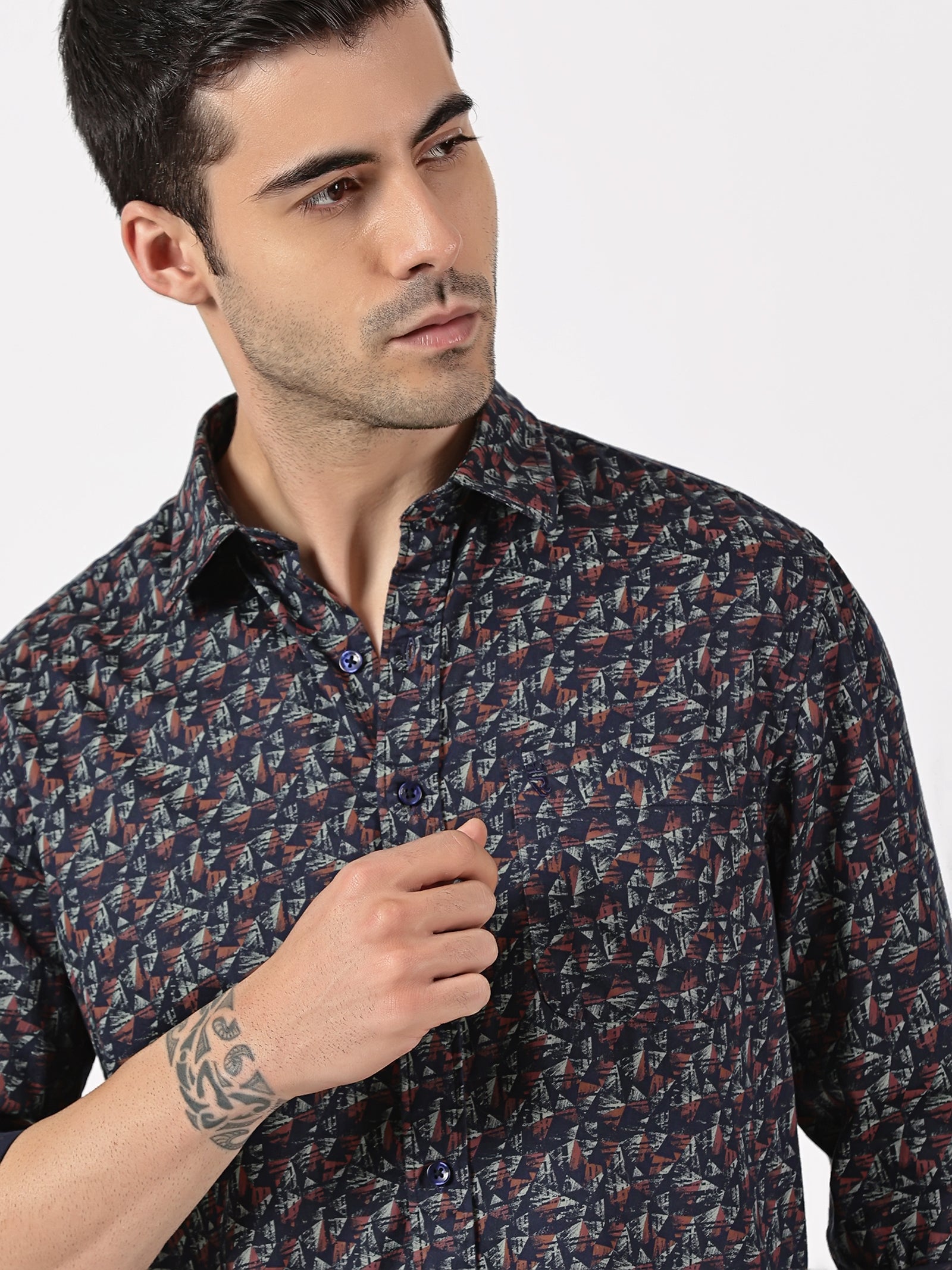 Satin Printed Cotton Shirt