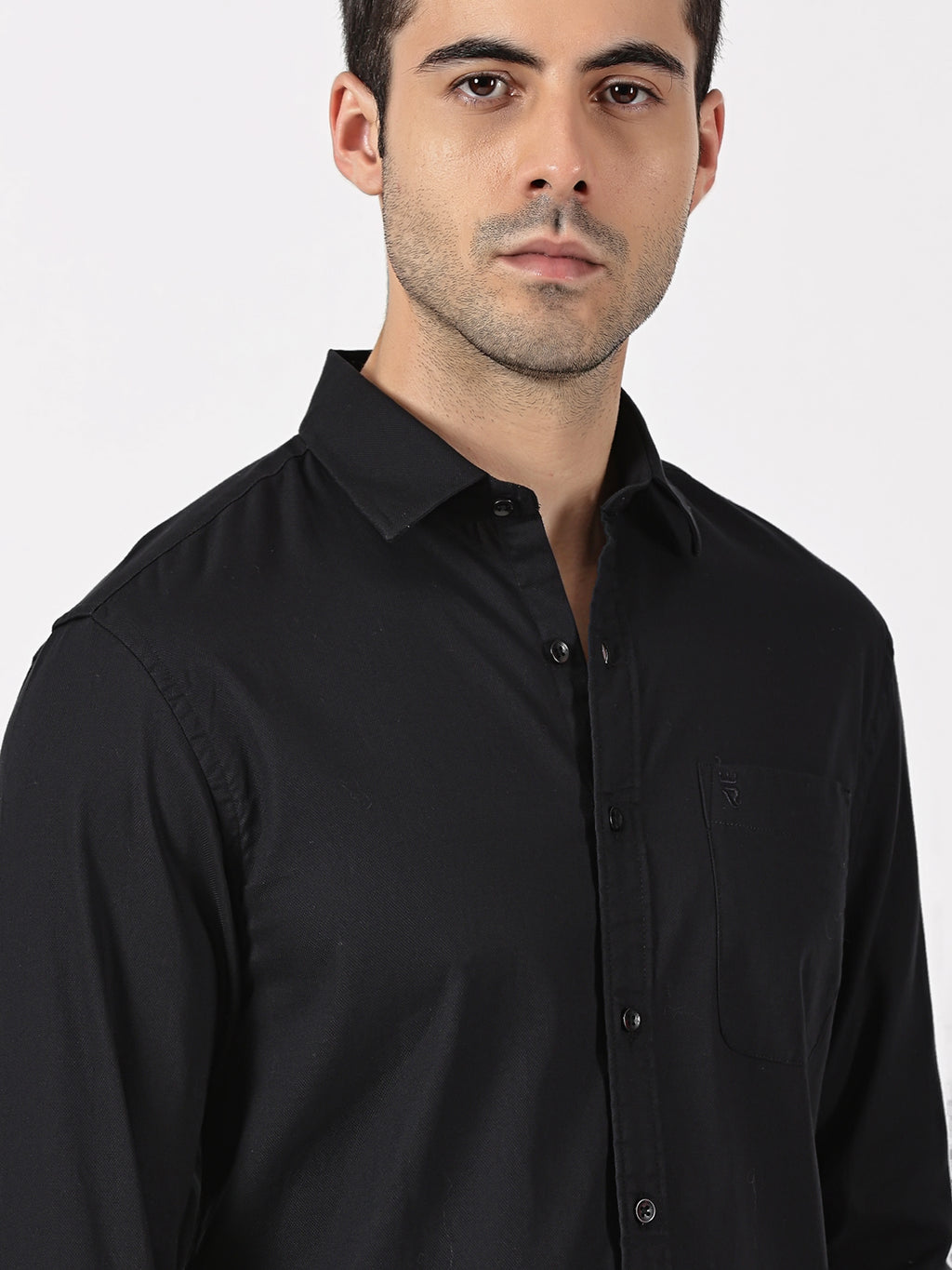 Black Dobby Cotton Shirt