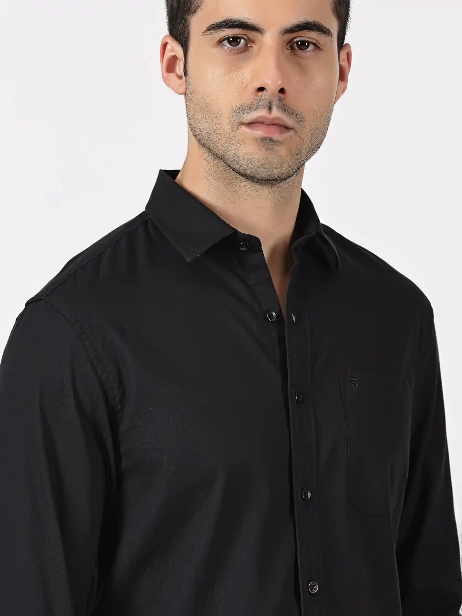 Black Dobby Cotton Shirt