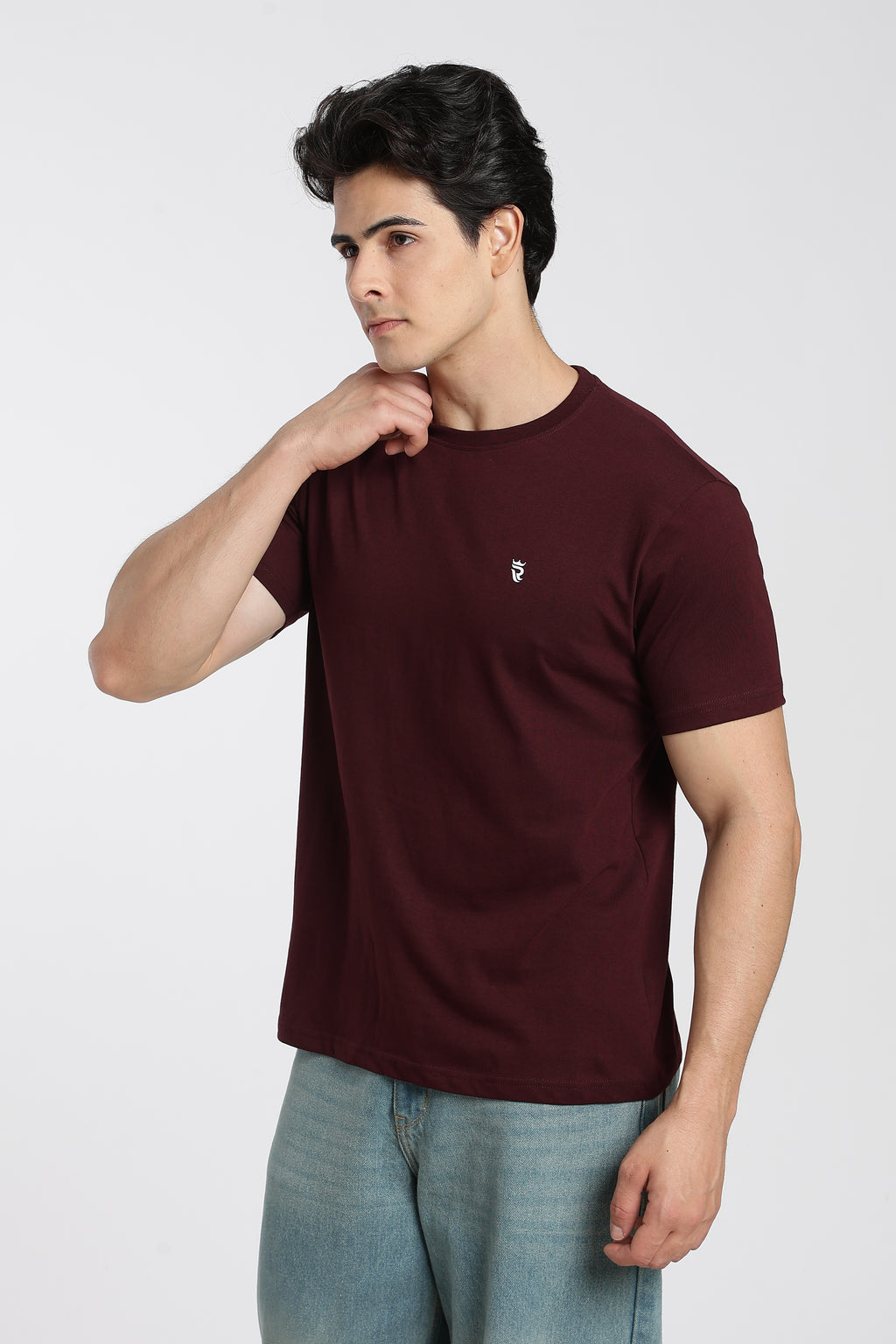 Maroon Premium Regular Fit Crew Neck T-Shirt