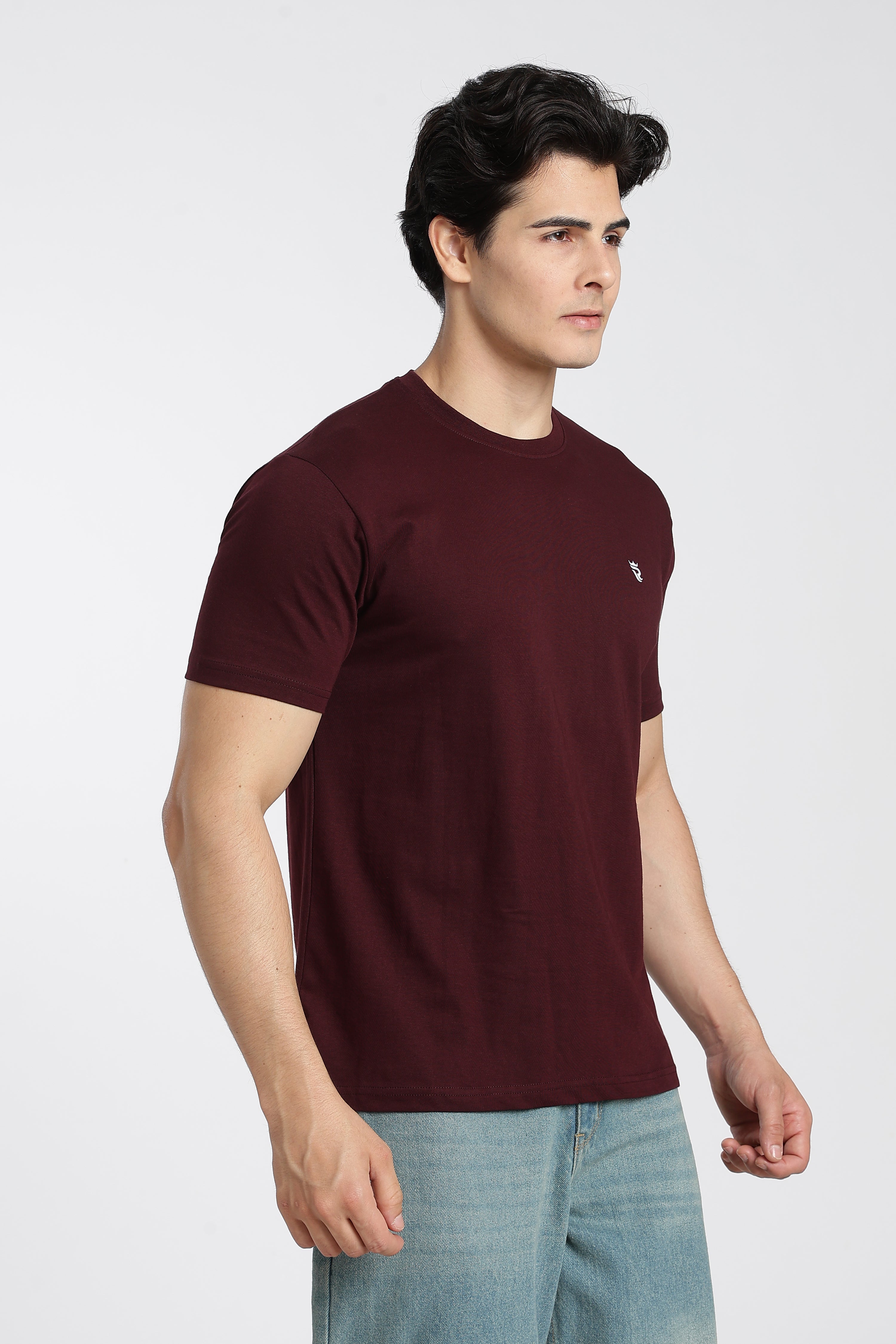 Maroon Premium Regular Fit Crew Neck T-Shirt