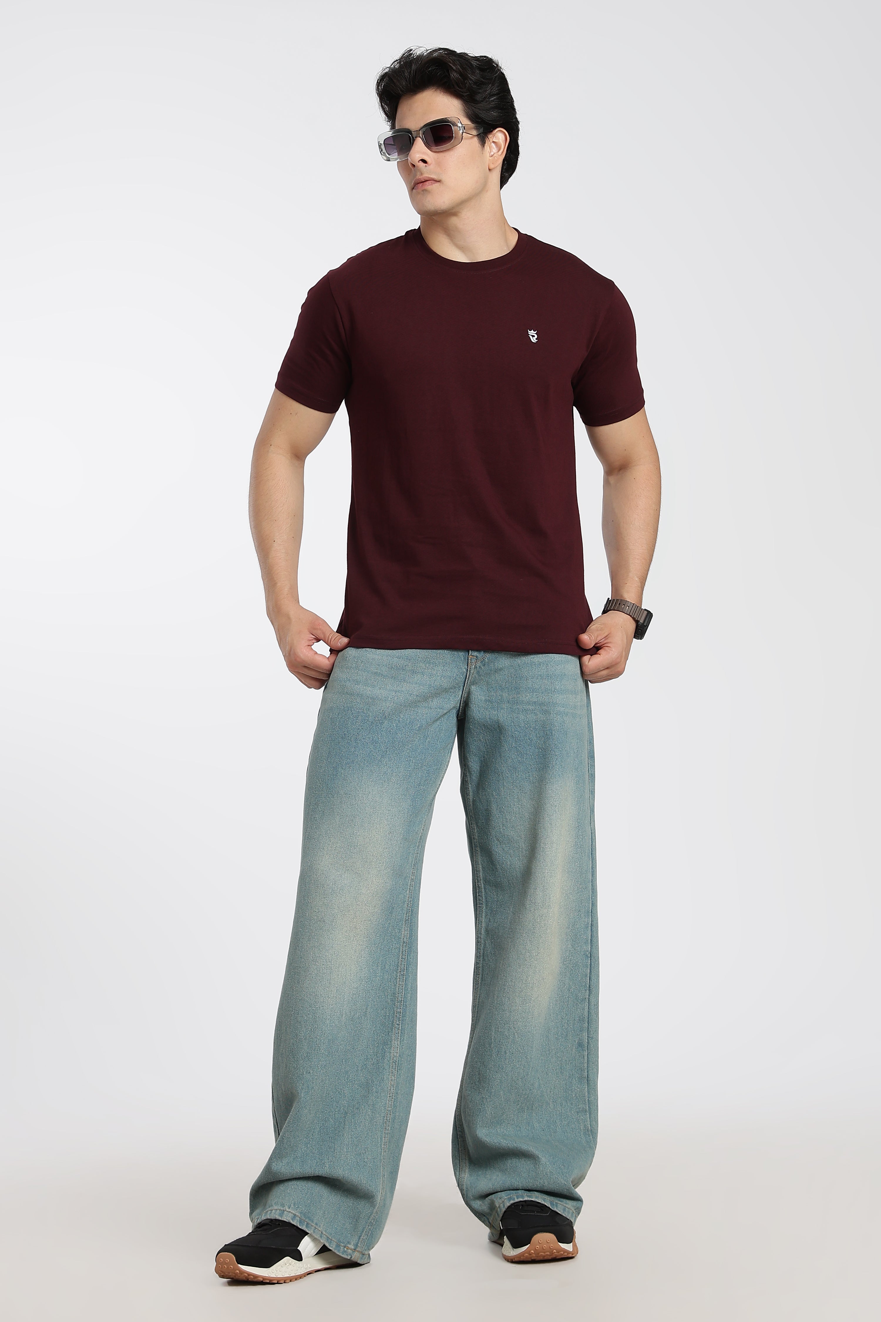 Maroon Premium Regular Fit Crew Neck T-Shirt
