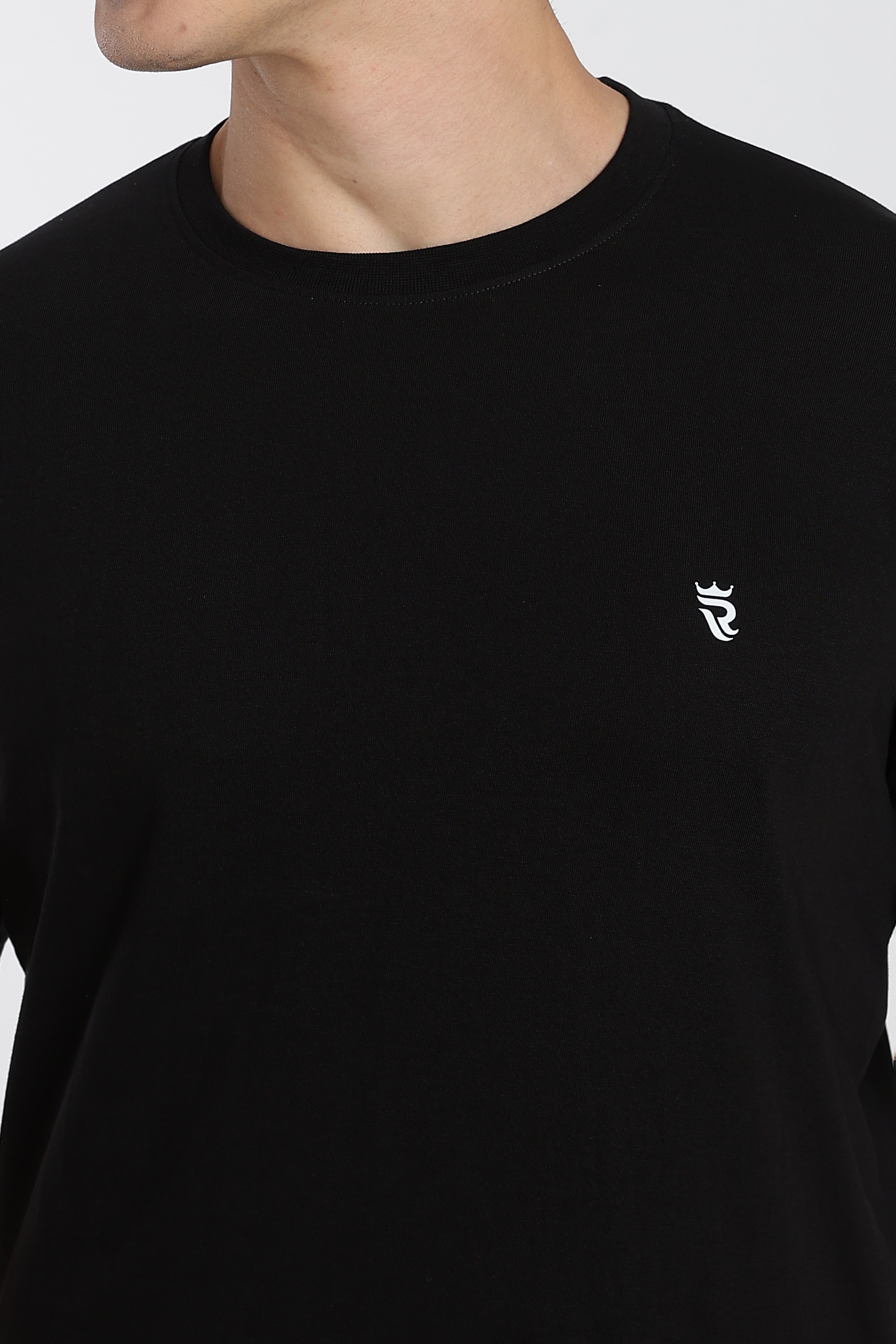 Black Premium Regular Fit Crew Neck T-Shirt