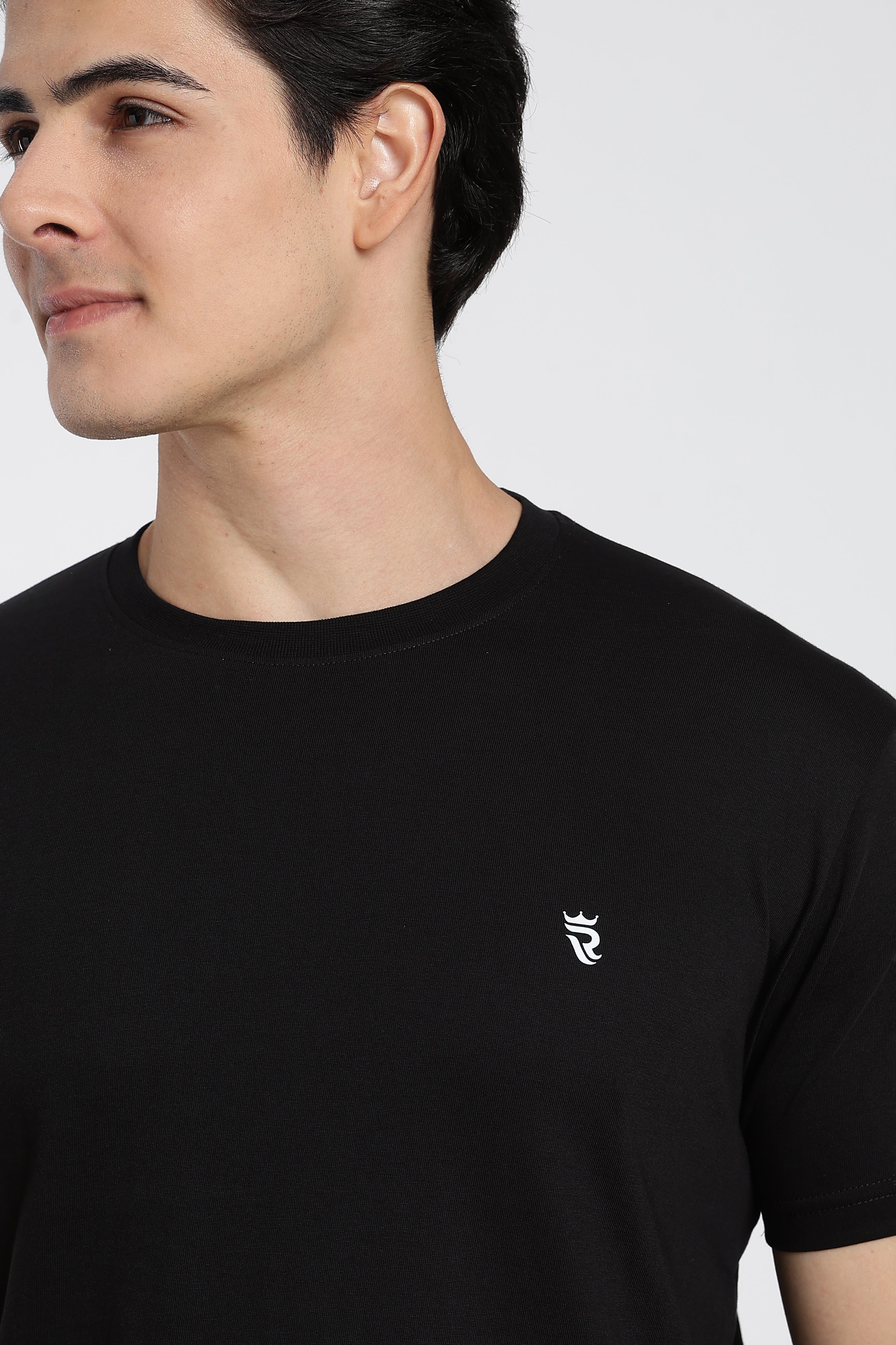 Black Premium Regular Fit Crew Neck T-Shirt