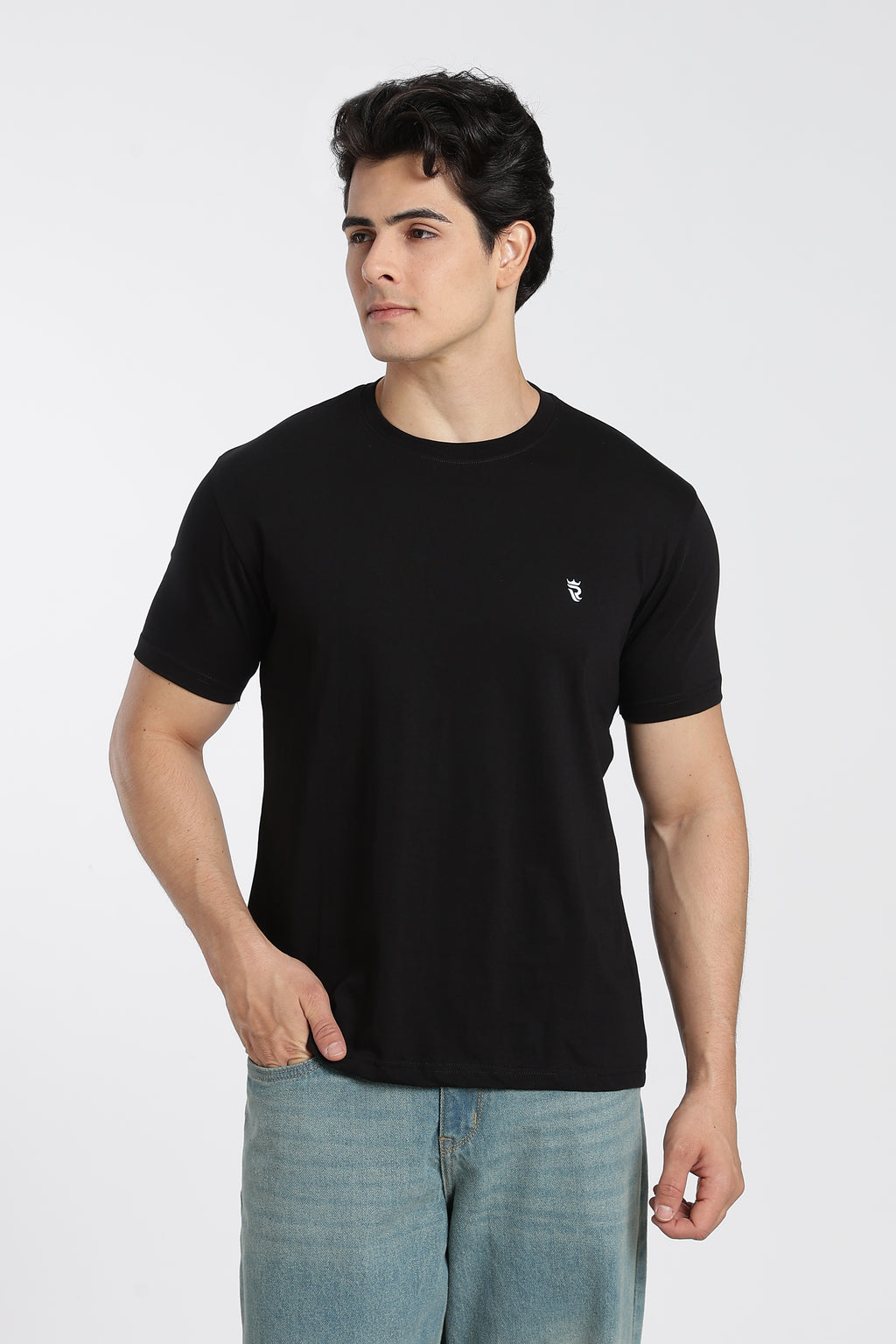 Black Premium Regular Fit Crew Neck T-Shirt
