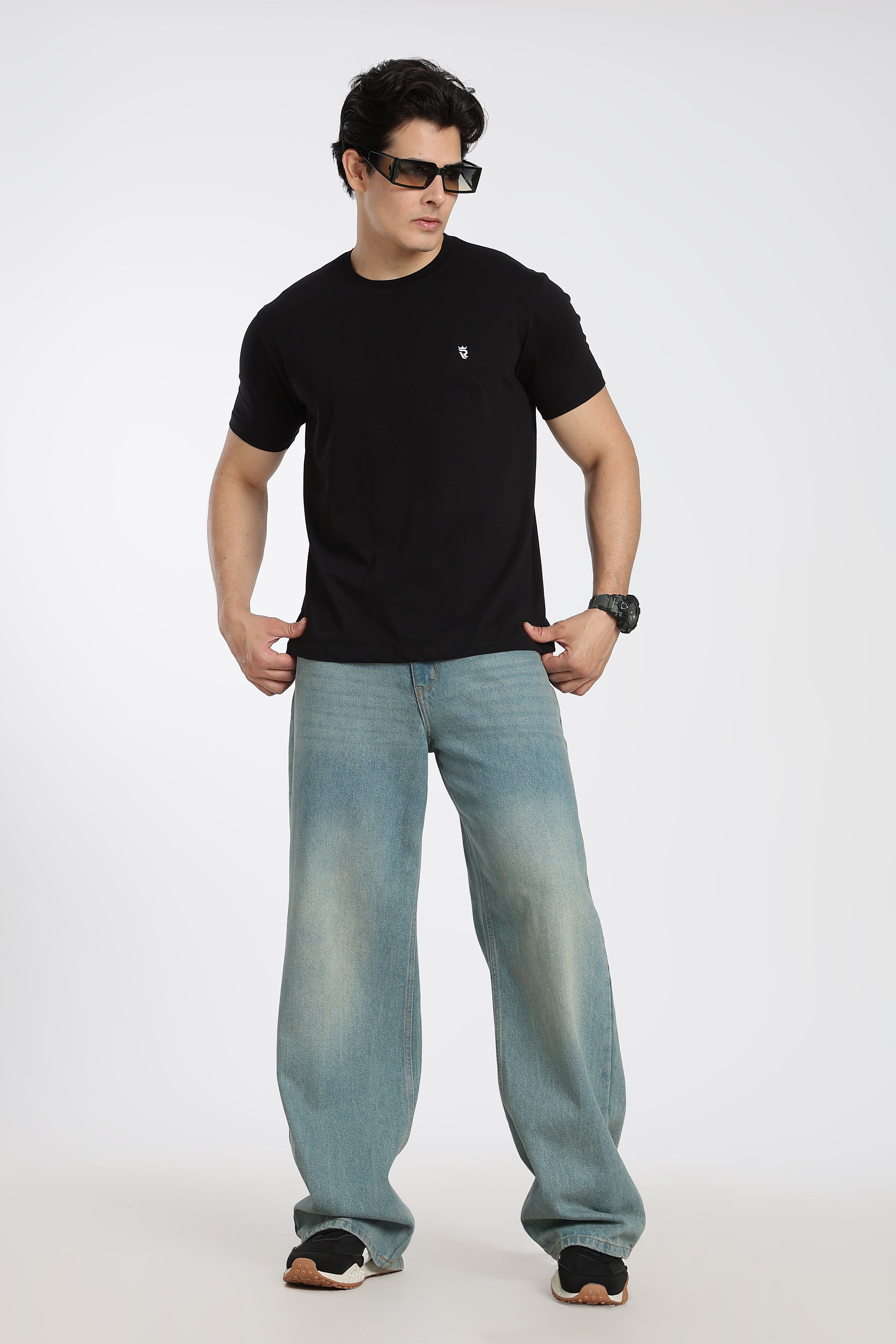 Black Premium Regular Fit Crew Neck T-Shirt