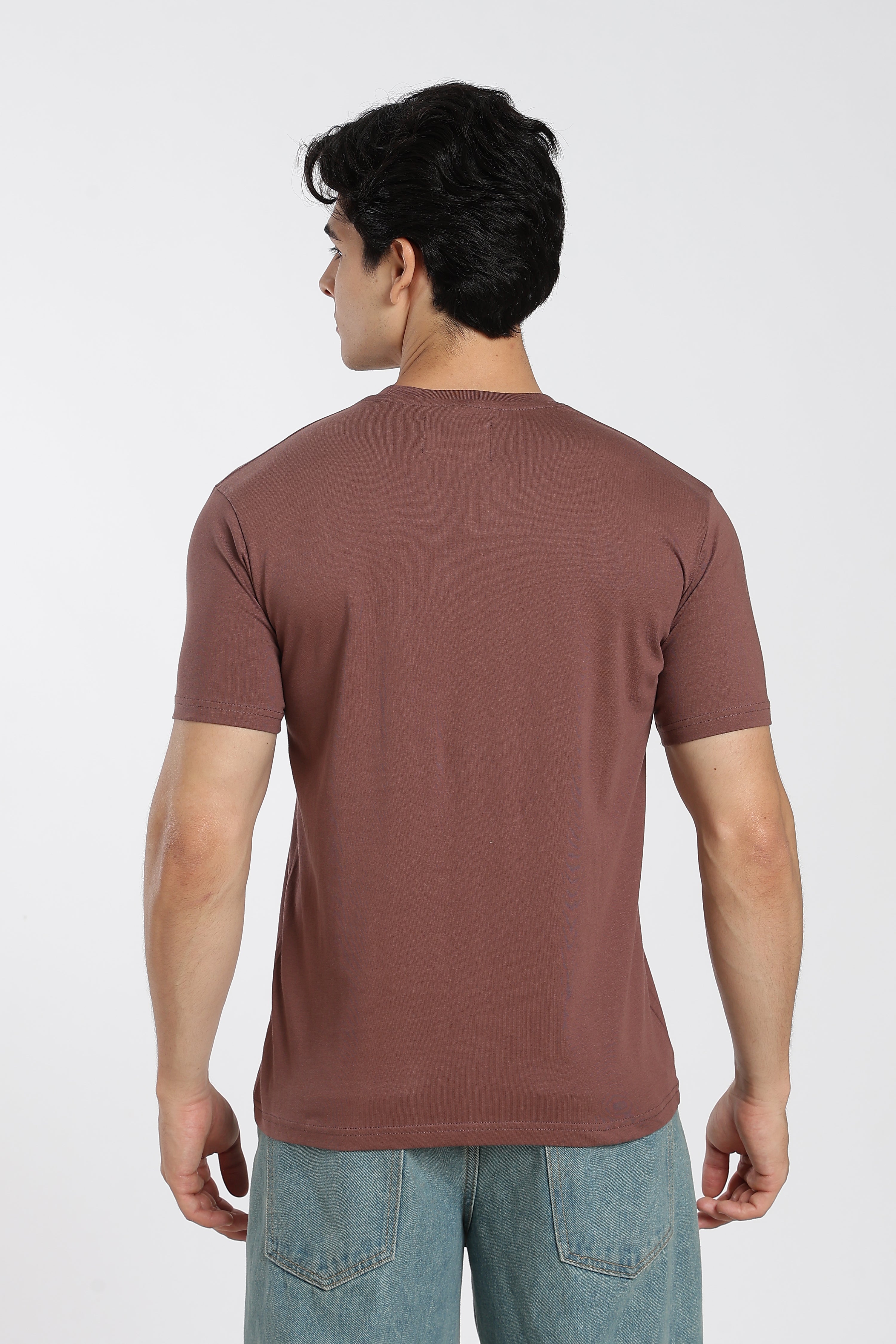 Mocha Brown Premium Regular Fit Crew Neck T-Shirt