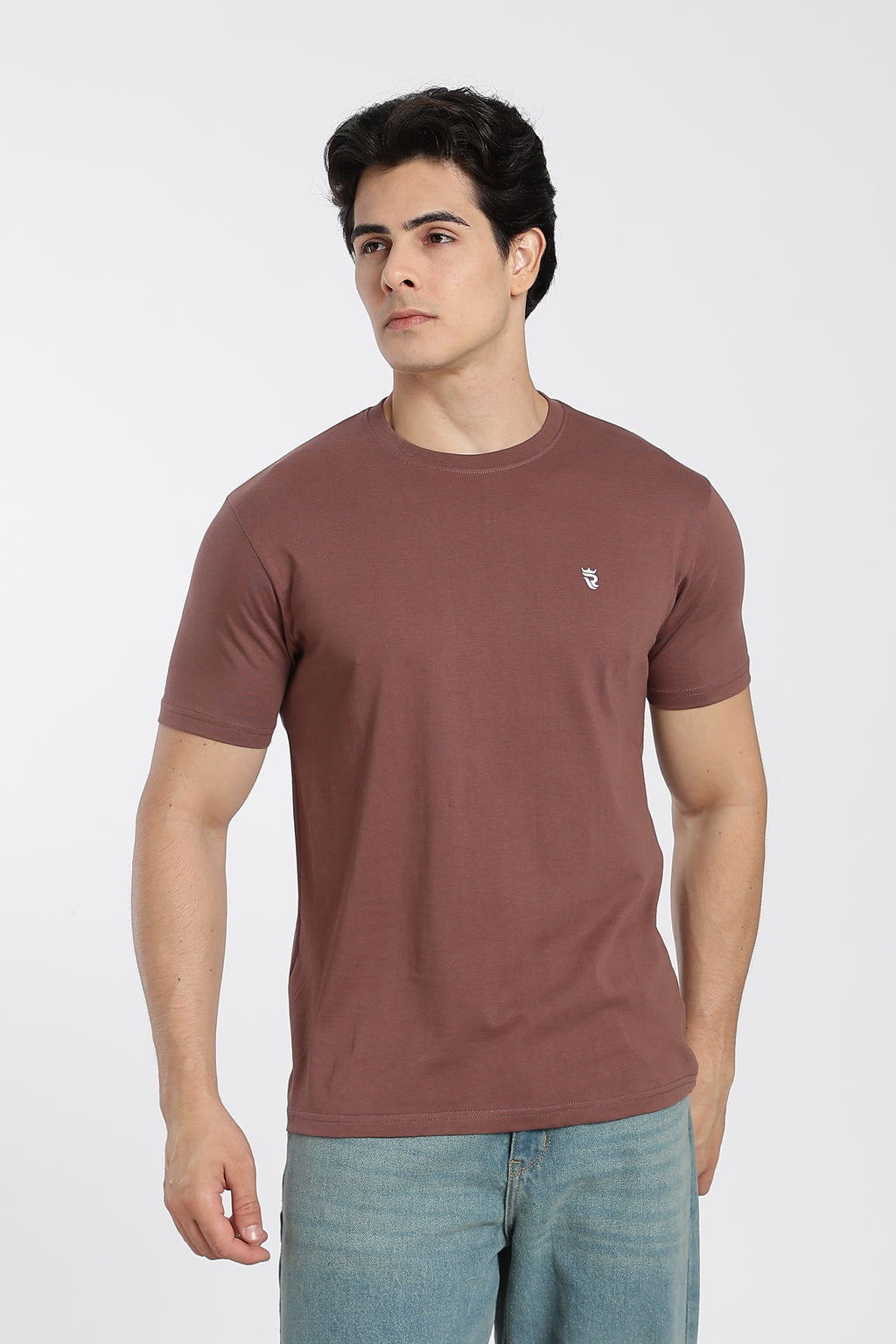 Mocha Brown Premium Regular Fit Crew Neck T-Shirt