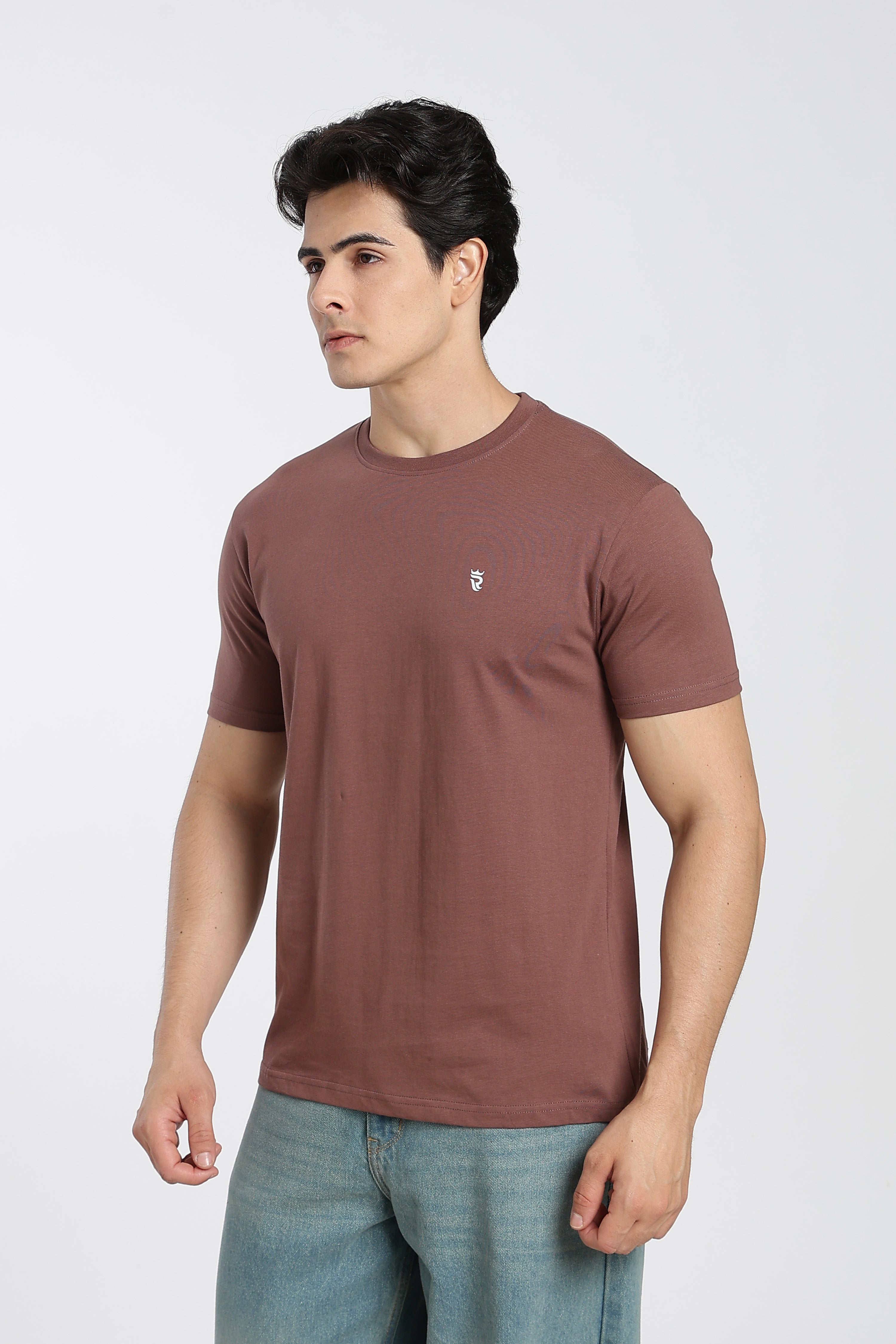Mocha Brown Premium Regular Fit Crew Neck T-Shirt