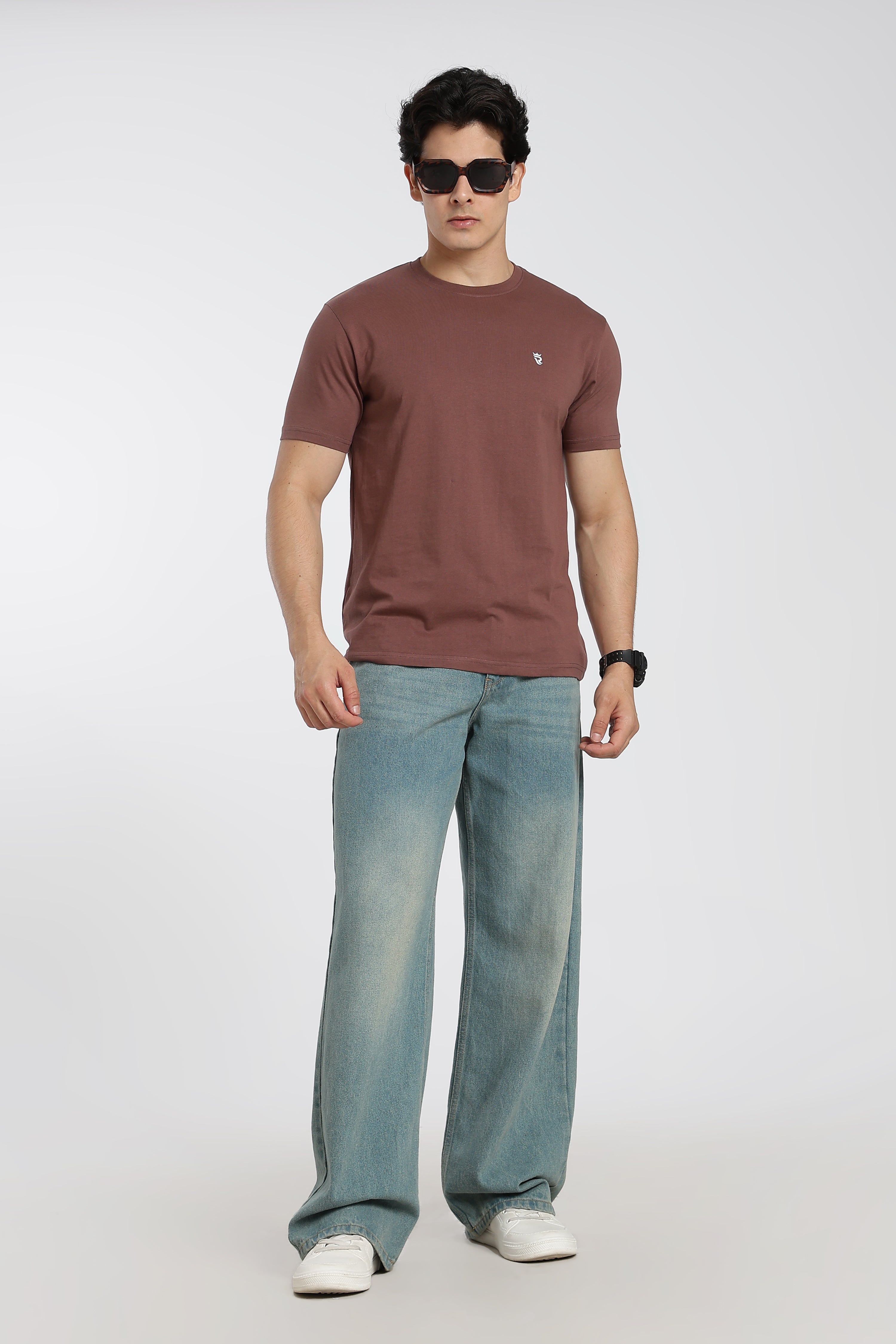Mocha Brown Premium Regular Fit Crew Neck T-Shirt
