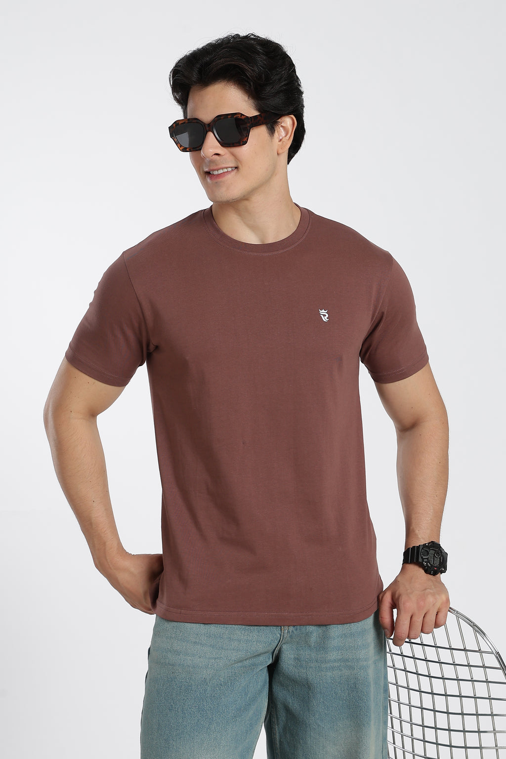 Mocha Brown Premium Regular Fit Crew Neck T-Shirt