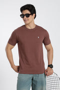 Mocha Brown Premium Regular Fit Crew Neck T-Shirt