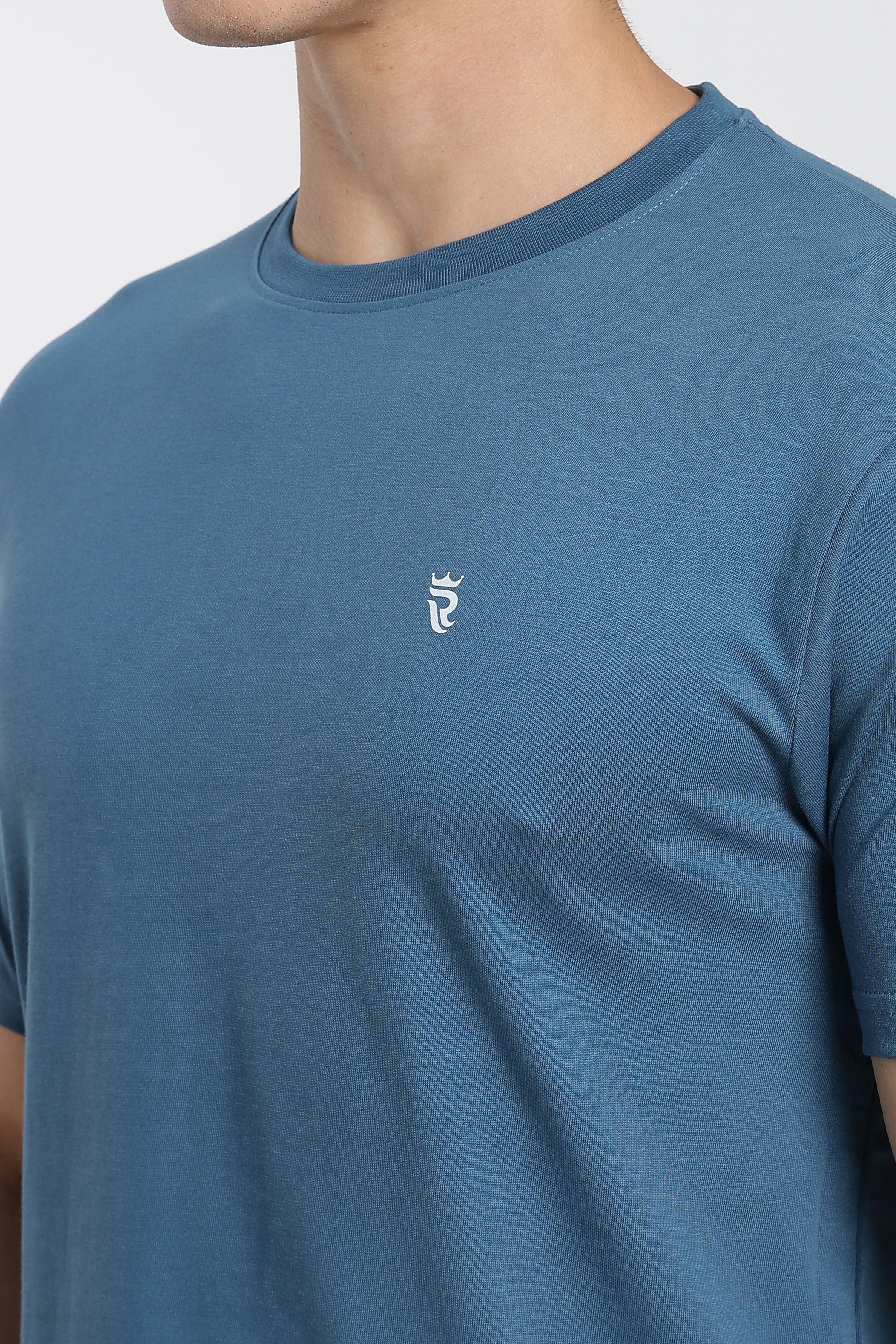 Steel Blue Premium Regular Fit Crew Neck T-Shirt