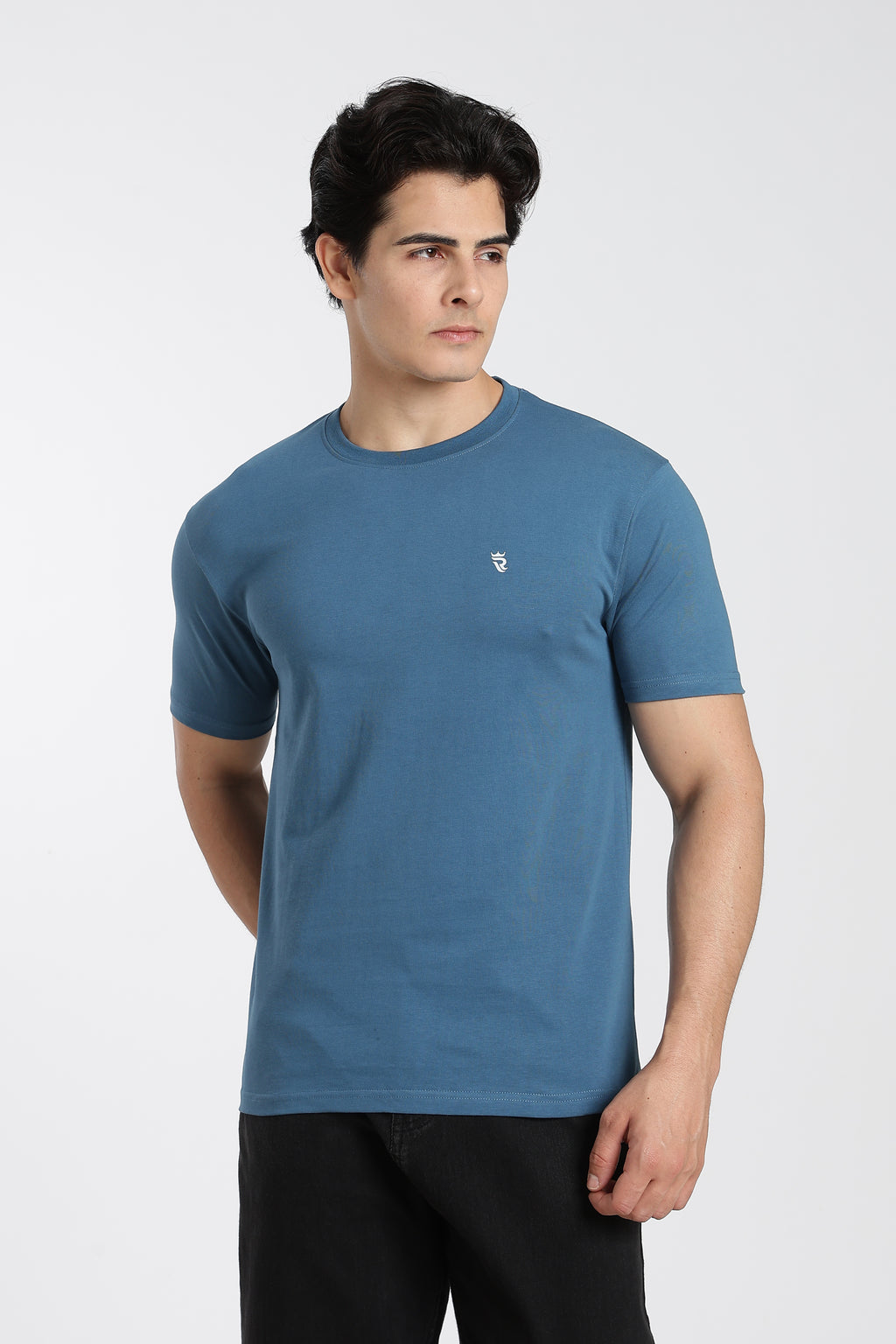 Steel Blue Premium Regular Fit Crew Neck T-Shirt