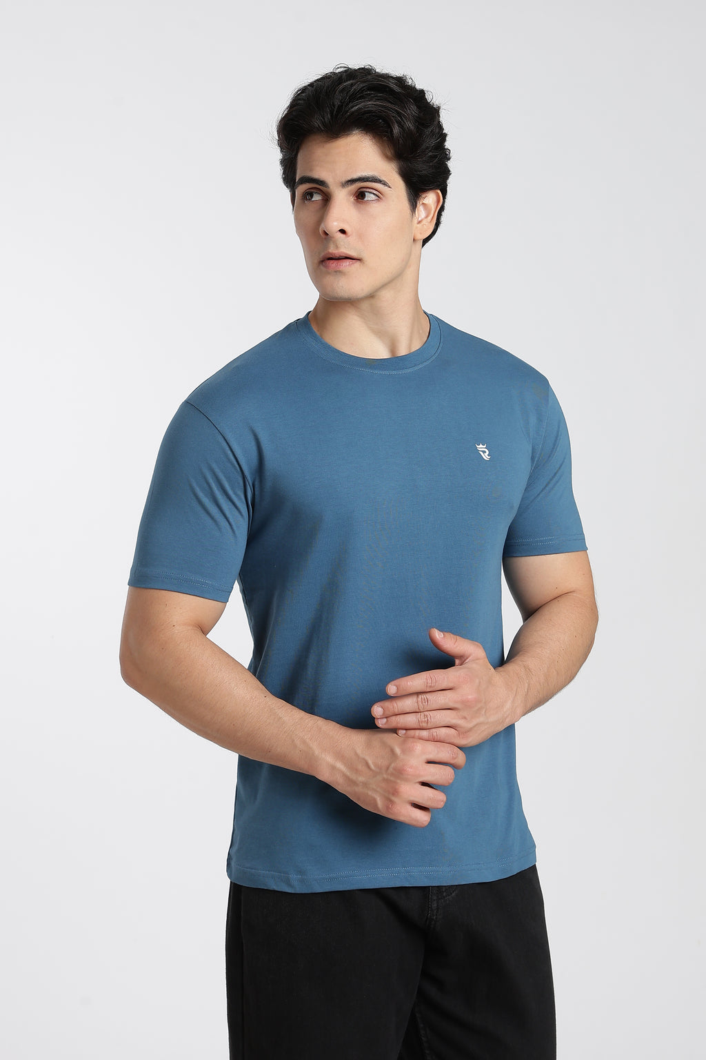 Steel Blue Premium Regular Fit Crew Neck T-Shirt
