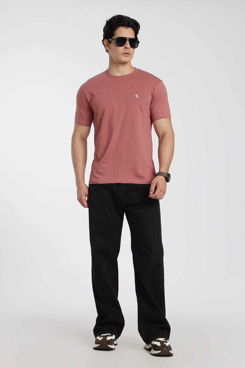 Dusty Rose Premium Regular Fit Crew Neck T-Shirt