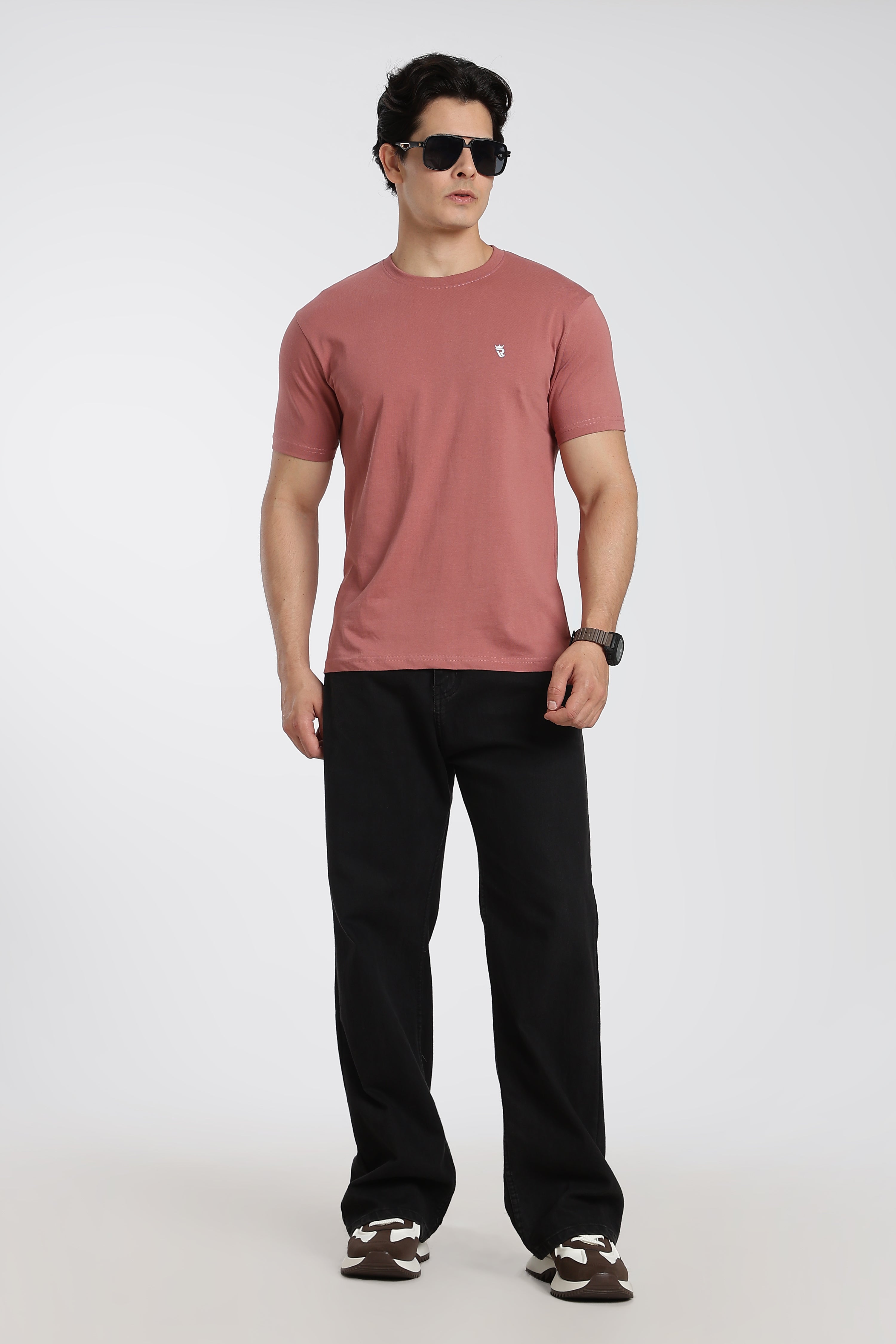 Dusty Rose Premium Regular Fit Crew Neck T-Shirt