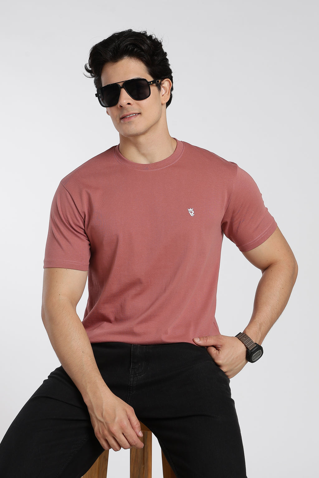 Dusty Rose Premium Regular Fit Crew Neck T-Shirt