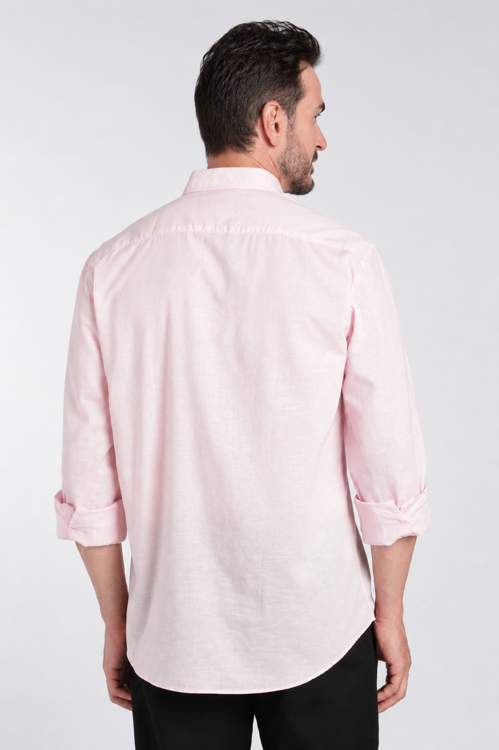Men’s Premium Light Pink Mandarin Collar Cotton Shirt