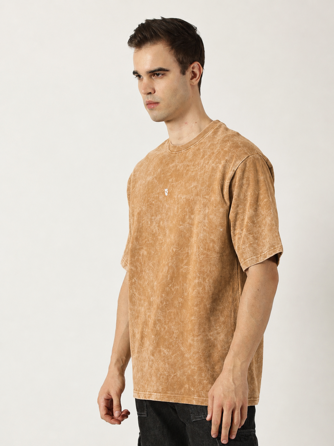 Light Brown Acid Wash T-Shirt