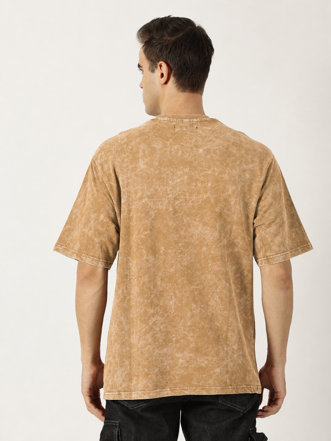 Light Brown Acid Wash T-Shirt
