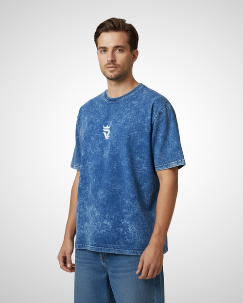 Blue Acid Wash T-Shirt