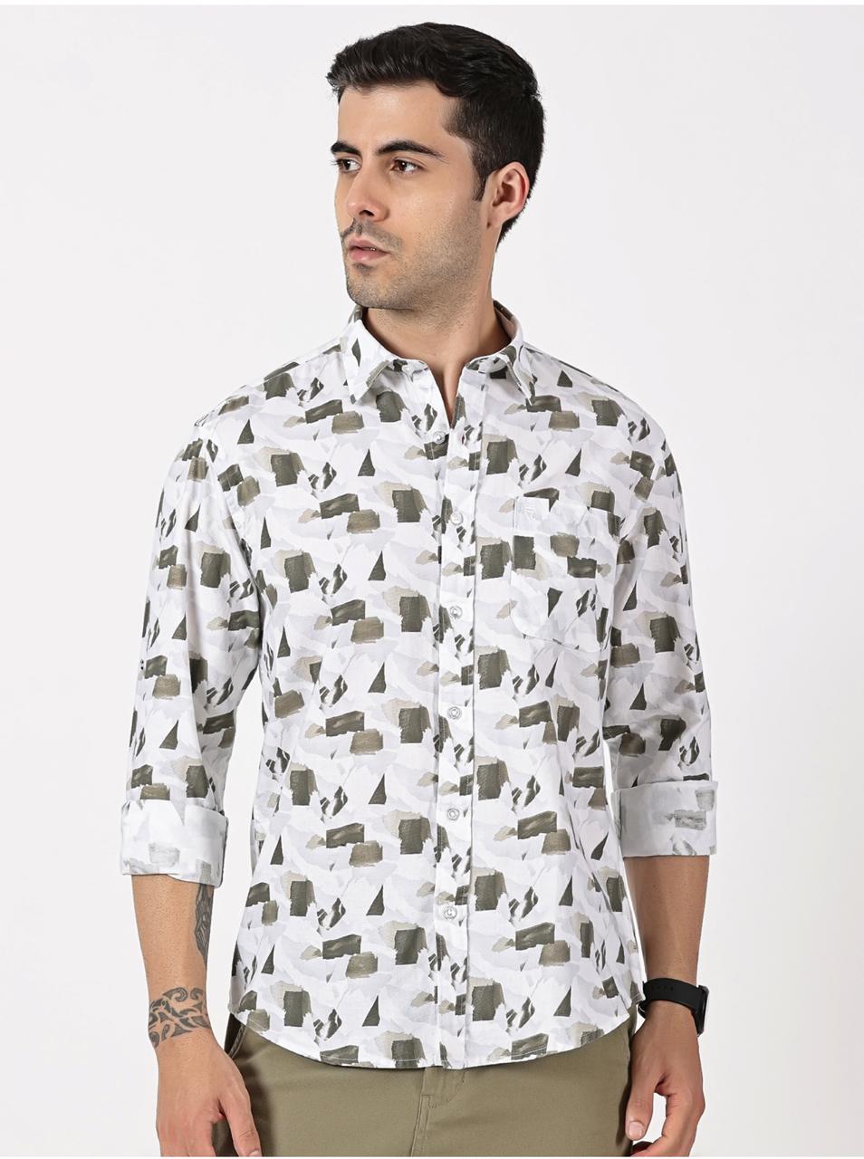 Oxford Printed Cotton Shirt