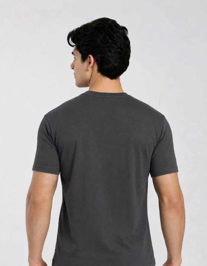Motorcross Charcoal Black Regular Fit Printed T-Shirt for Men