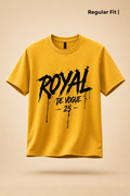 Royal Devouge Mustard Yellow Printed T-shirt for Men