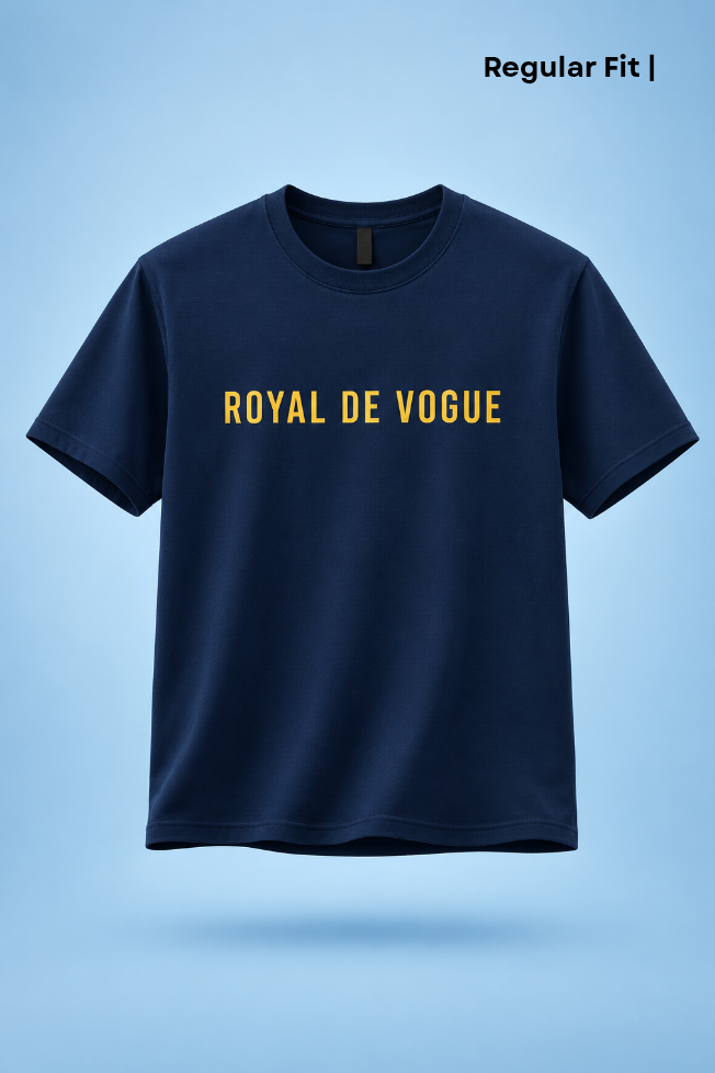 Royal Devouge Navy Blue Printed T-shirt for Men