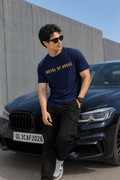 Royal Devouge Navy Blue Printed T-shirt for Men