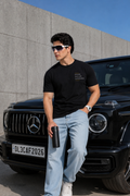Jeep Adventure Black Printed T-shirt for Men