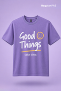 Good Vibes Printed Lavendar Regular Fit T-Shirt For Men